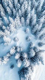 Snowy forest canopy wrapped in soft winter morning light.