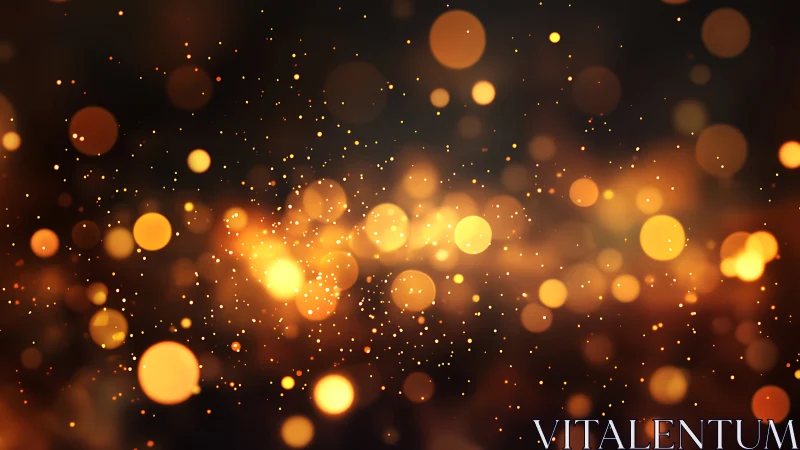 Golden sparkles drifting through a soft night glow.