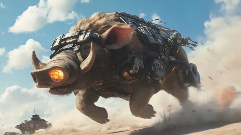 Rocket-tusk war boar charges across the burning dust plains.