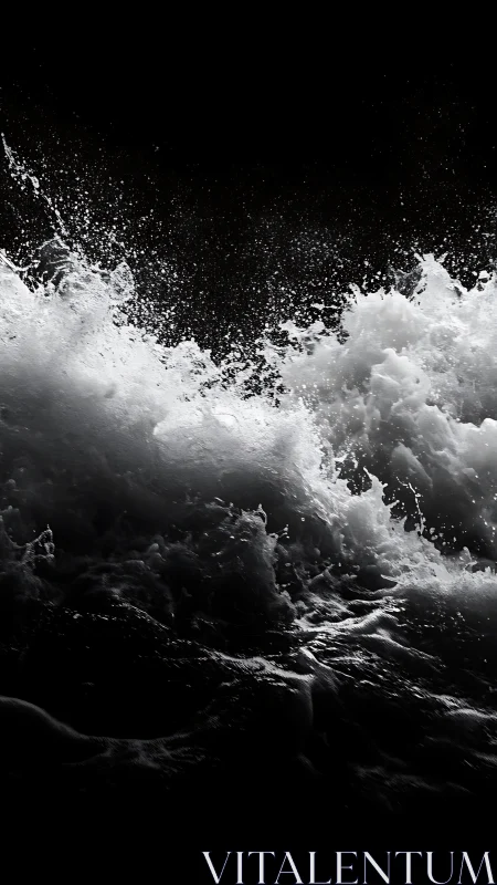 Midnight surf explodes into silver shards of restless light