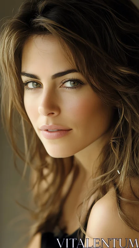 Soft-focus portrait showcases natural light on female subject