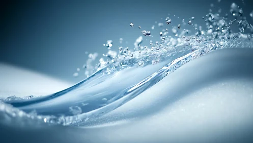 Dynamic water splash arcs over smooth surface in motion.