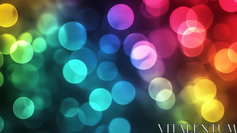 Colorful bokeh lights glow softly in a dreamy rainbow haze