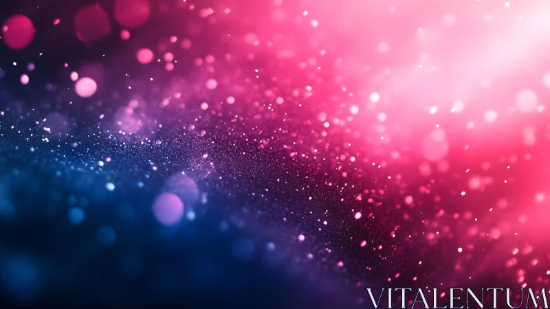 Vibrant pink and blue bokeh abstract background with glitter effect.