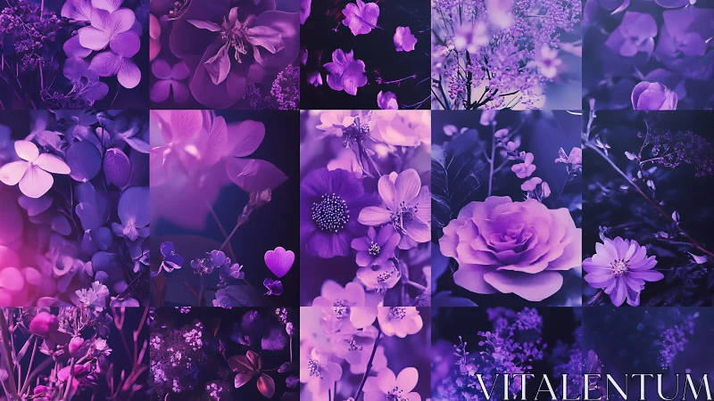Purple Floral Dreams: A Lush Garden Collage.