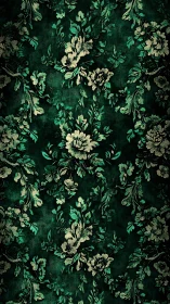 Emerald floral damask pattern evokes vintage luxe drama