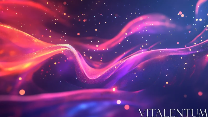 Nebula ribbons drift like glowing tides across midnight space