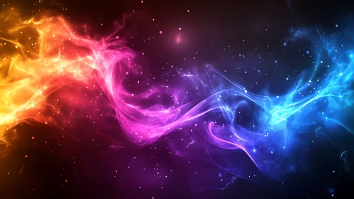 Flowing Energy Waves in Warm to Cool Color Spectrum