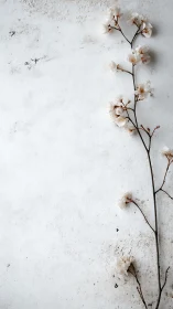Delicate Dried Flowers Against Weathered White.