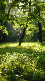 Verdant Cathedral of Light Where Shadows Dance With Green