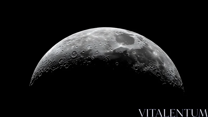 Crescent moon rising like a silver ship in deep silence.