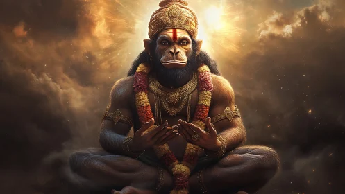 Divine simian deity rendered in luminous cinematic detail