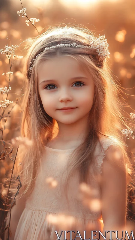 Golden Hour Wonder: A Child's Enchanted Portrait.