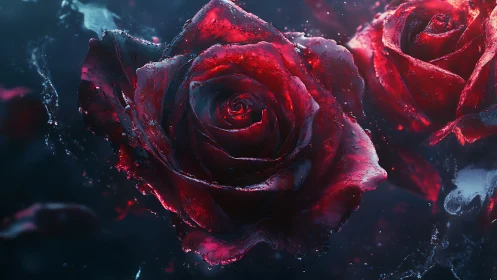 Neon Rose Ablaze: Digital Petals in Luminescent Splendor.