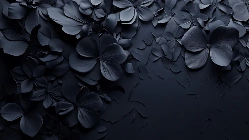 Monochromatic Flowers in Deep Shadows. Textured Relief.