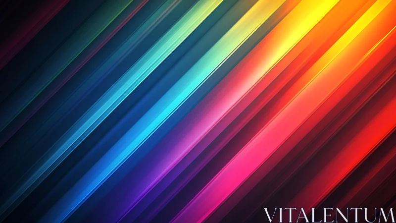 Digital painting of prismatic diagonal light bands composition.