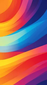 Layered multicolor gradient waves on vertical background.
