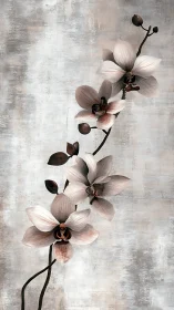 Graceful orchid blooms drift softly against a calm sky