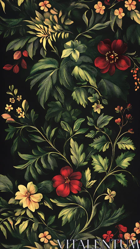 Garden Secrets: When Crimson Blooms Waltz Through Inky Darkness