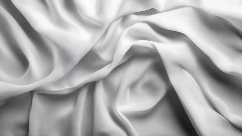 White satin fabric folds form soft flowing abstract surface