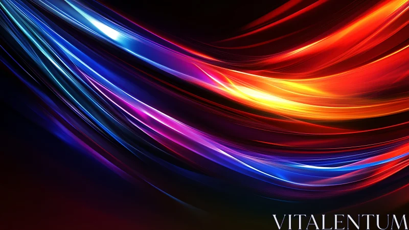 Chromatic light trails curve across a deep black void