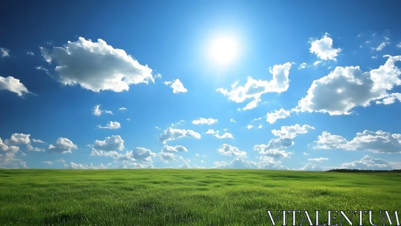 Solar-illuminated grassland under stratocumulus cloud field.
