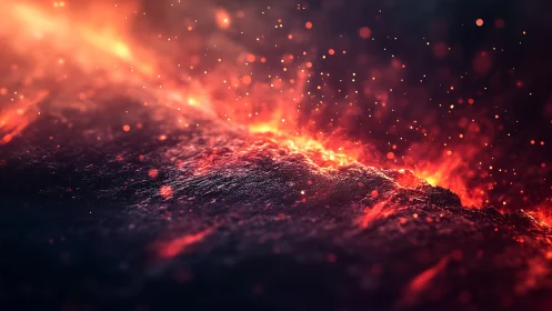 Volumetric Thermal Cascade with Bokeh Particle Dispersion.