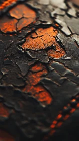 Macro study of cracked ember-like surface microtopography.