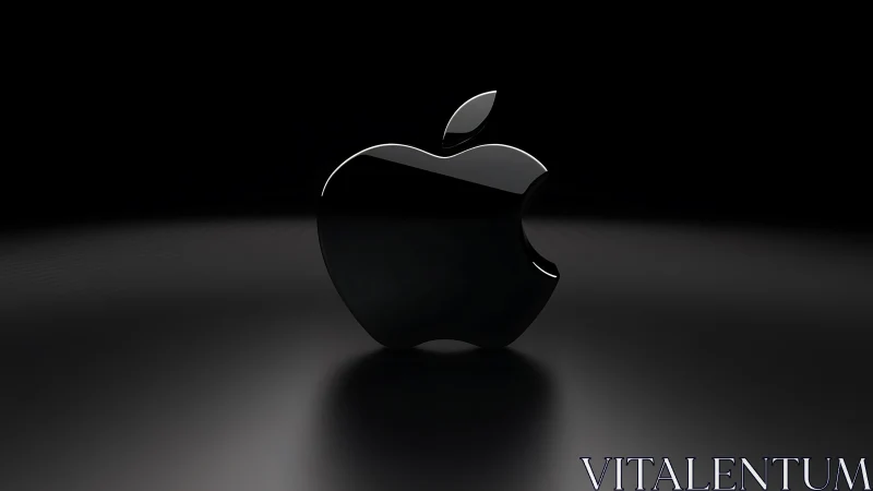 Apple Logo in Monochromatic 3D Rendering.