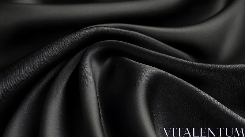 Lustrous Dark Fabric with Dramatic Fold Structure and Dimensional Light Play