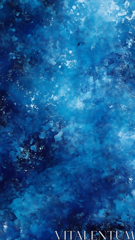 Deep sapphire abstract suggests drifting cosmic waters.