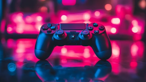 Neon Gaming Dreams in Electric Pink and Blue.