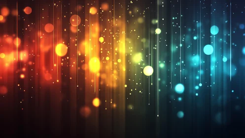 Vibrant abstract bokeh background with glowing vertical streaks.