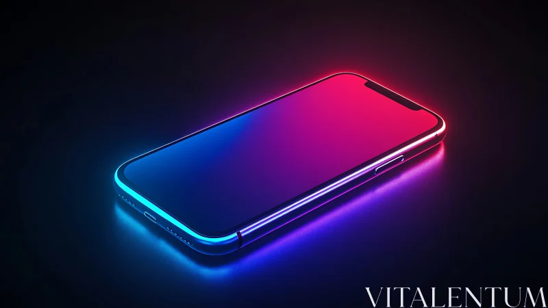 Neon-Edged Smartphone With Prismatic Gradient Luminescence.