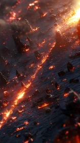 Apocalyptic City Engulfed in Flames and Fire.