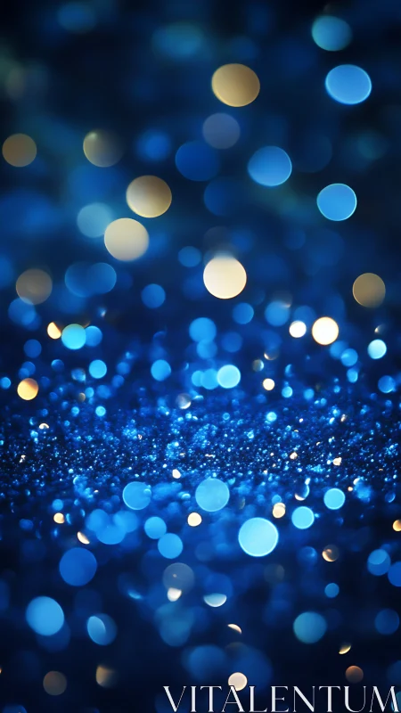 Blue bokeh lights shimmer over glittering abstract field.