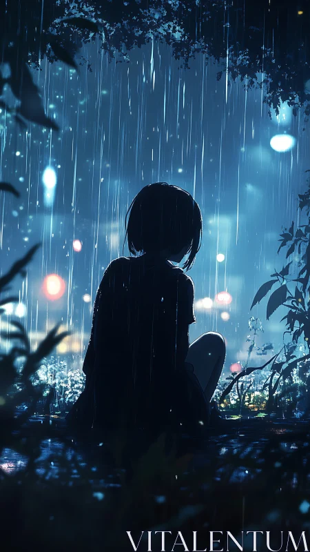 Backlit silhouette studies rain refraction and neon depth cues