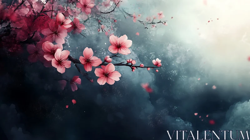 Cherry Blossoms Dissolve into Ethereal Mist.