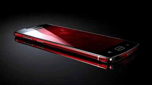 Crimson Gleam: A Ruby Smartphone's Bold Profile.