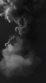 Volumetric dark smoke column rendered with dramatic contrast