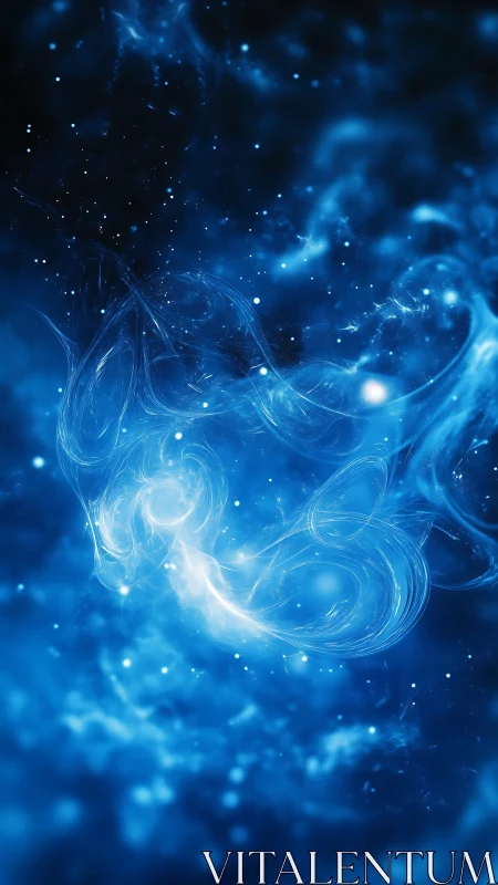 Starwhale drifting through electric blue cosmic tides.