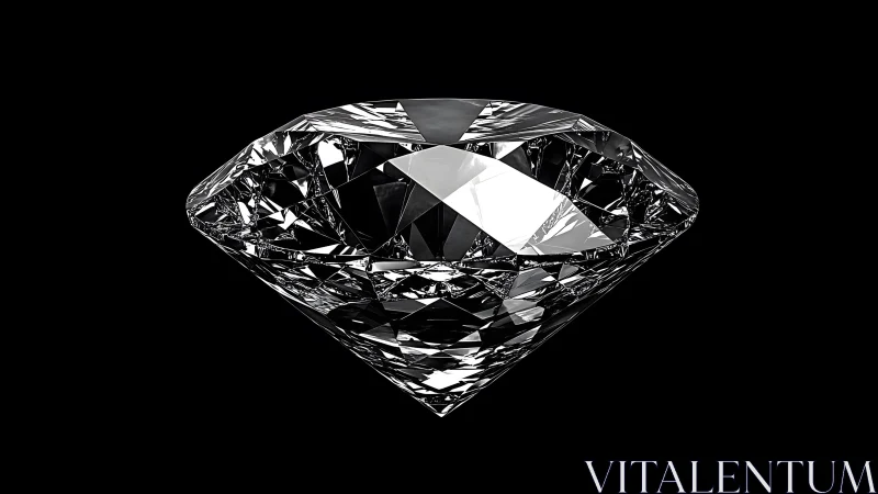 Brilliant cut diamond on black background, hyper-realistic style. Brilliant cut diamond on black background, hyper-realistic style.