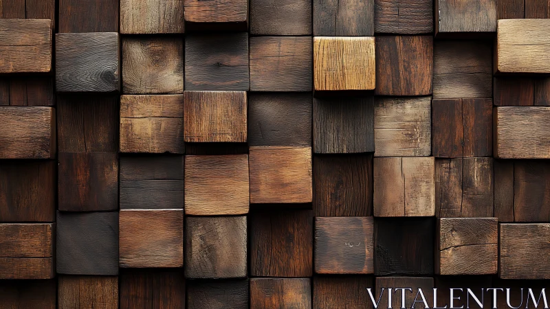 Timber cubes quietly juggle light, shadow, and warm grain