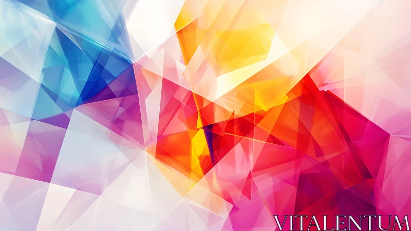 Vibrant Abstract Geometric Art with Bright Colors and Light Effects.