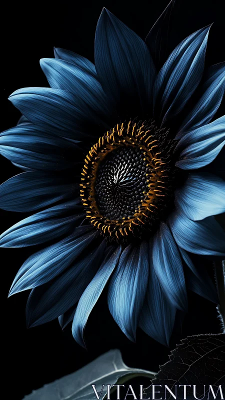 Midnight Petals: Electric Sunflower in Shadow.