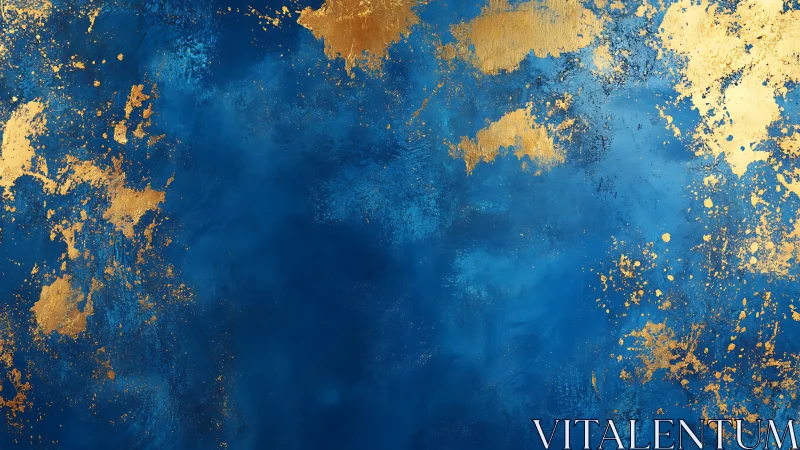 Deep blue canvas shimmers with scattered golden highlights