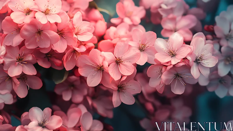 Pink Cherry Blossoms in Full Bloom