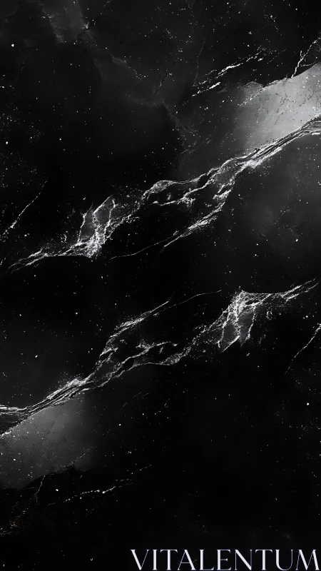 Midnight marble veins drift softly through deep dark space