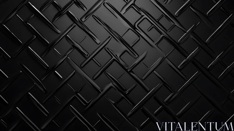 Black 3D surface shows intersecting elongated glossy bars