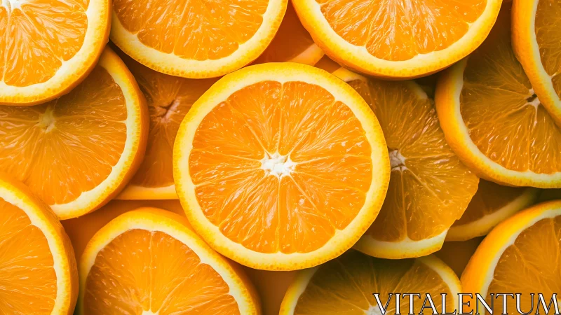 Sunny slices of fresh orange cheerfully layered together.